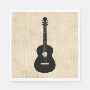Servilleta De Papel Fondo de escritura artística de guitarra acústica