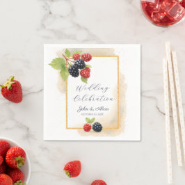 Servilleta De Papel Fondo de fotos de boda de bayas de otoño romántico