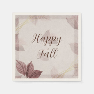 Servilleta De Papel Fondo de hojas de otoño con texto personalizable