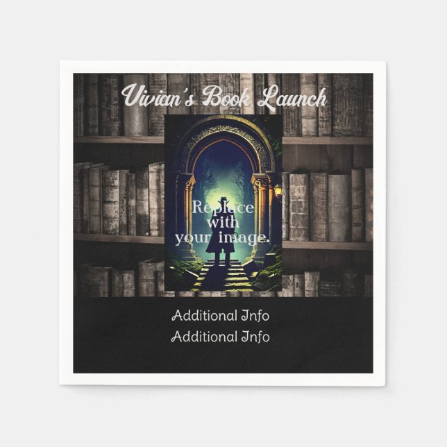 Servilleta De Papel Fondo de las librerías rusticas oscuras (Anverso)