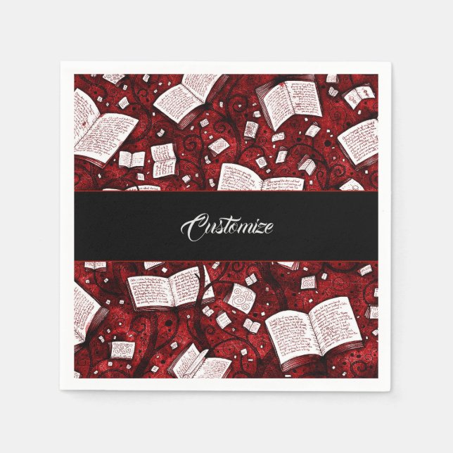 Servilleta De Papel Fondo de los Libros Rojos (Anverso)
