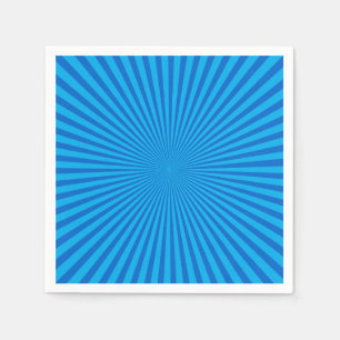 Servilleta De Papel Fondo de ráfaga de sol de Retro Azul