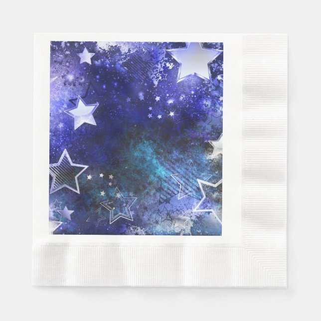 Servilleta De Papel Fondo espacial con estrellas (Anverso)
