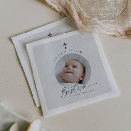 Servilleta De Papel Fondo gris de la foto del bautismo