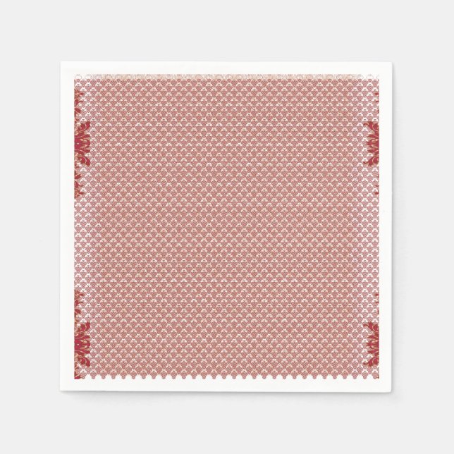 Servilleta De Papel fondo rosa y blanco con un patrón (Anverso)