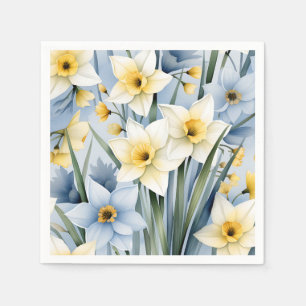 Servilleta De Papel Fondo suave de acuarela con delicado narciso