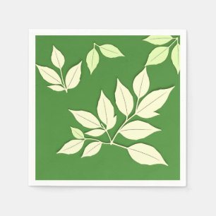 Servilleta De Papel Fondo verde brillante con hoja pálida