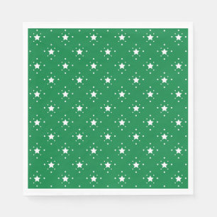 Servilleta De Papel Fondo verde de Navidad con estrellas