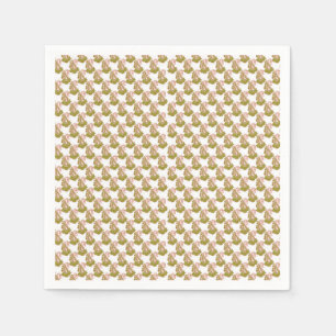 Servilleta De Papel fondo verde y blanco con hojas pequeñas