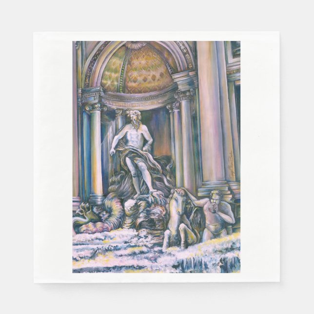 Servilleta De Papel Fontana Di Trevi, Roma (Anverso)