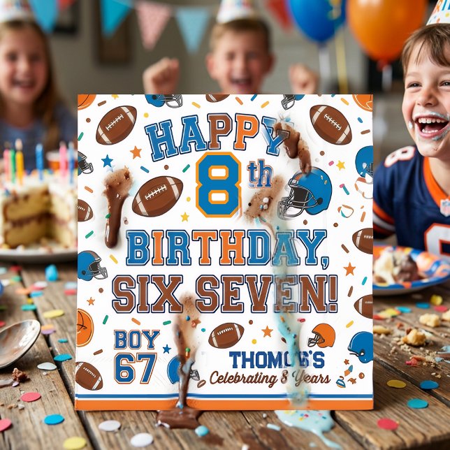 Servilleta De Papel  Football and Sprinkles 8th Birthday Party (Subido por el creador)