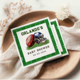 Servilleta De Papel Football Baby Shower | A Little All Star Is On His