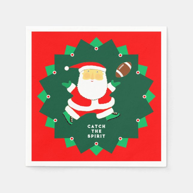 Servilleta De Papel Football Christmas Holiday Party (Anverso)