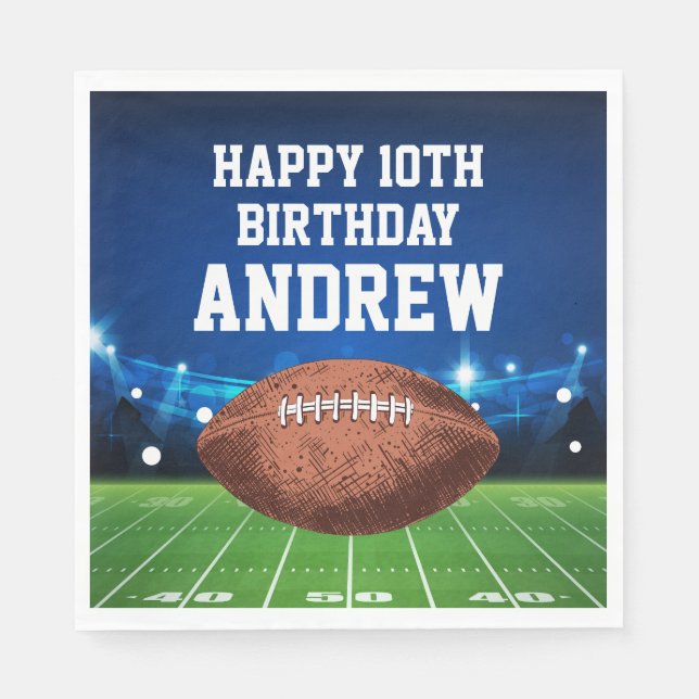 Servilleta De Papel Football Sports Happy Birthday Napkins (Anverso)