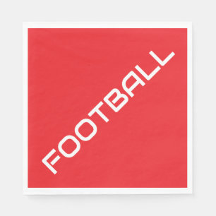 Servilleta De Papel FOOTBALL Texto inclinado blanco Fondo rojo brillan