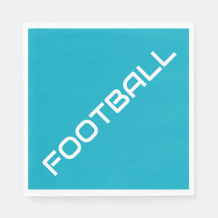 Servilleta De Papel FOOTBALL White Slant Text Azure Blue Background