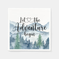 Forest Adventure Watercolor Mountains Baby Shower