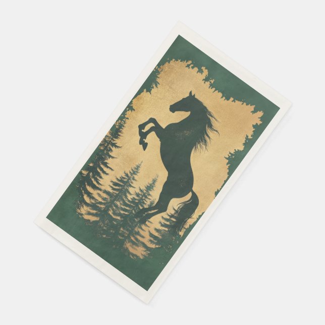 Servilleta De Papel Forest Horse Guest Towel Napkins (Esquina)