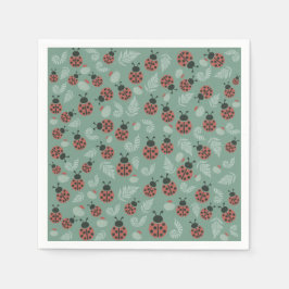 Servilleta De Papel Forest Ladybugs Green Baby Shower