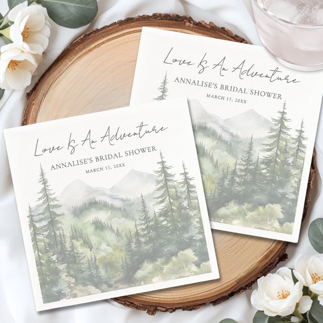 Servilleta De Papel Forest Mountain Adventure Bridal Shower (Forest Mountain Adventure Bridal Shower Napkins )