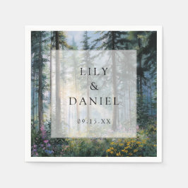 Servilleta De Papel Forest Wildflower Floral Rustic Wedding