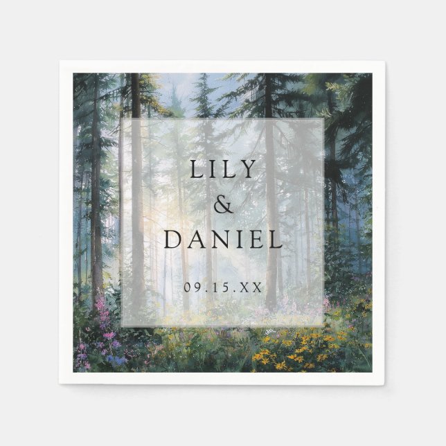 Servilleta De Papel Forest Wildflower Floral Rustic Wedding (Anverso)