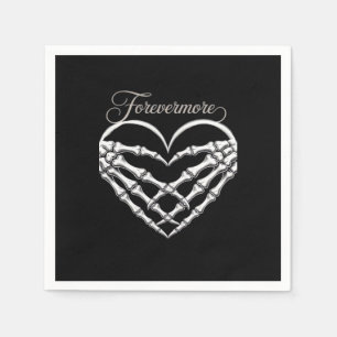Servilleta De Papel Forevermore Skeleton Manos Corazón Romance gótico