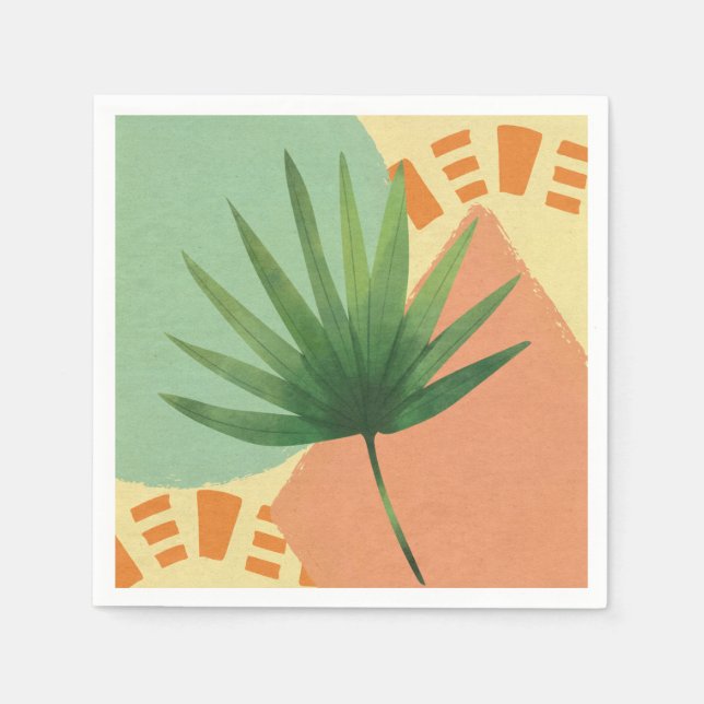 Servilleta De Papel Formas abstractas de hoja de palma (Anverso)