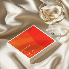 Servilleta De Papel Formas abstractas modernas Naranja Boda personaliz