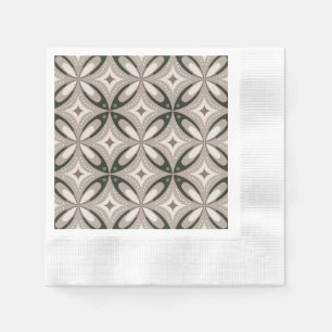 Servilleta De Papel Formas circulares retro beige y marrón