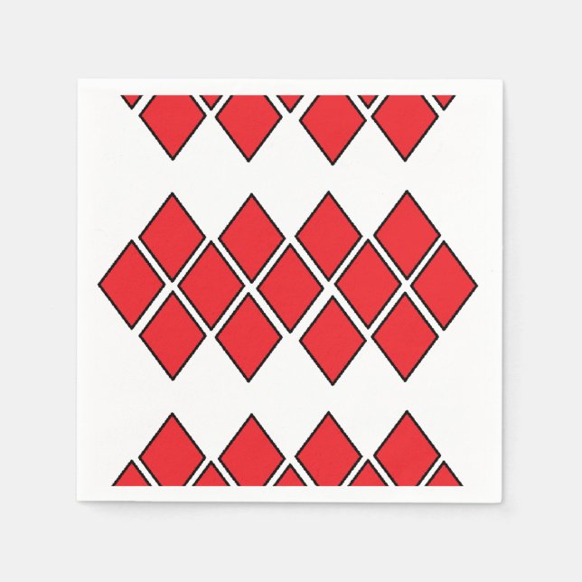 Servilleta De Papel Formas de diamante rojo (Anverso)