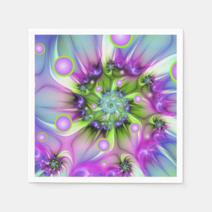 Servilleta De Papel Formas redondeadas en espiral coloridas Resumen de