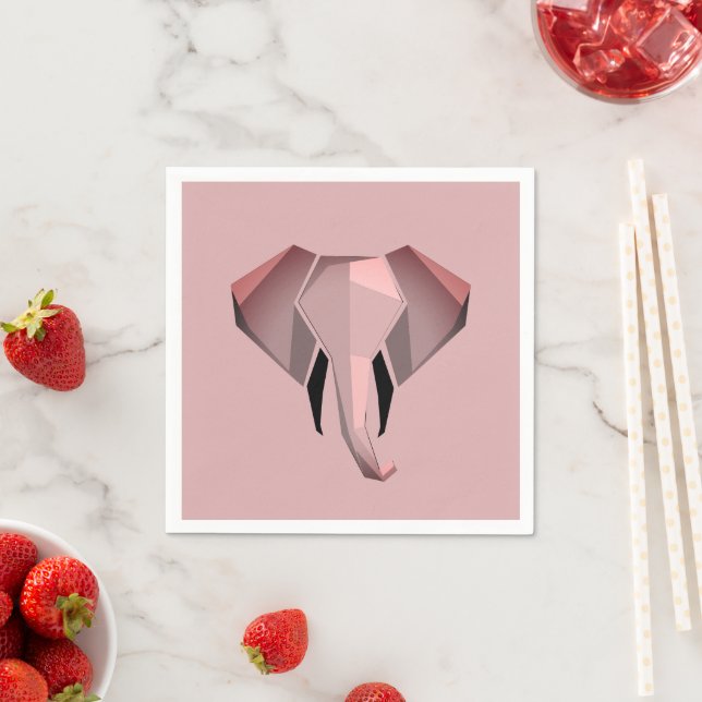 Servilleta De Papel Formas simples Geometría Cabeza elefante (In situ)
