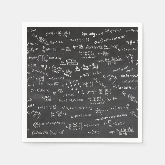 Servilleta De Papel Fórmulas De Matemáticas En Una Pizarra (Anverso)