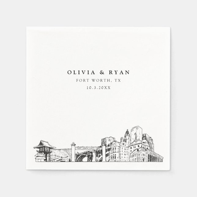 Servilleta De Papel Fort Worth Papel Boda Cocktail Napkin (Anverso)