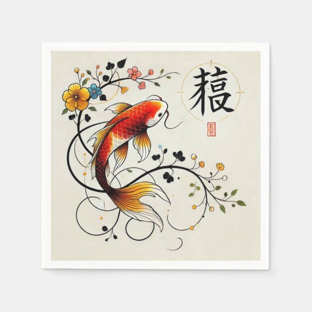 Servilleta De Papel Fortune Koi Napkin (Anverso)