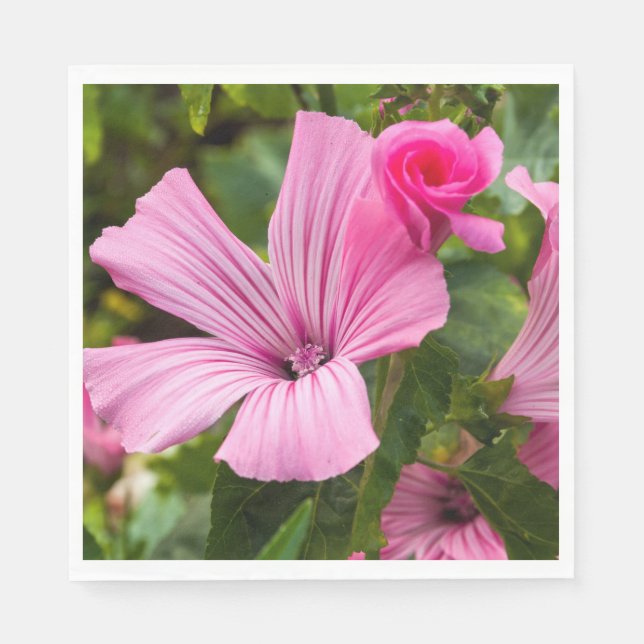 Servilleta De Papel fota flor rosada (Anverso)