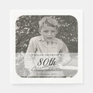 Servilleta De Papel Foto Antigua 80 Cumpleaños