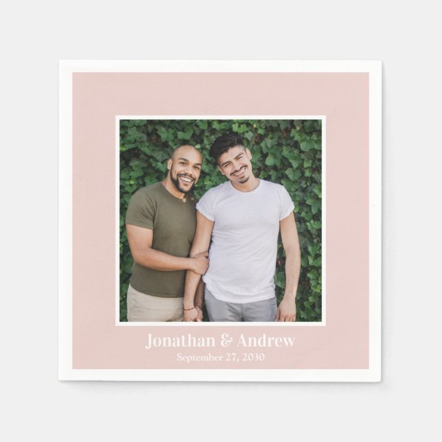 Servilleta De Papel Foto Boda LGBTQ (Anverso)