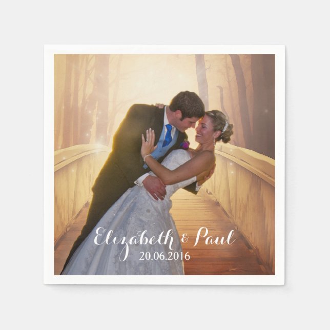 Servilleta De Papel Foto boda personalizada (Anverso)