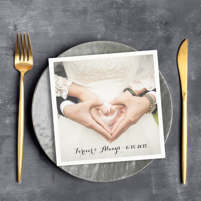 Servilleta De Papel Foto Boda personalizada para siempre (Subido por el creador)