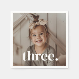 Servilleta De Papel Foto de 3er cumpleaños - tres