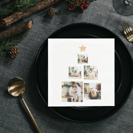 Servilleta De Papel Foto de árbol de Navidad familiar moderno con estr