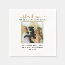Foto de boda de mascota personalizada con guión mo