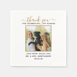 Servilleta De Papel Foto de boda de mascota personalizada con guión mo