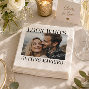 Servilleta De Papel Foto de Boda de Miren Quién se Casa