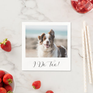 Servilleta De Papel Foto de boda de perro en blanco y negro minimalist