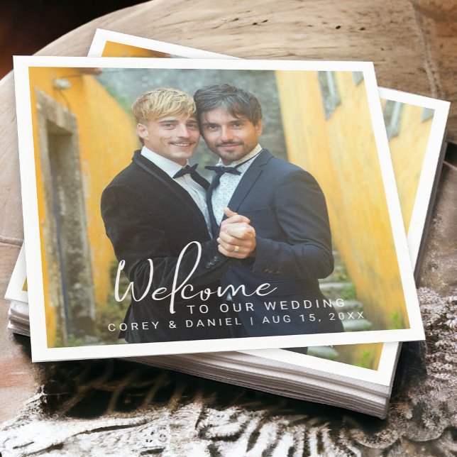 Servilleta De Papel Foto de boda gay con dos novios (Subido por el creador)