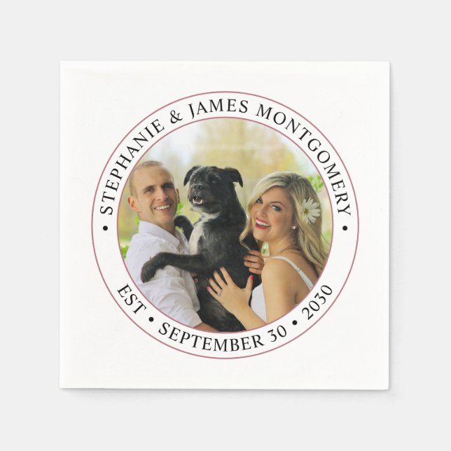 Servilleta De Papel Foto de Boda Personalizada (Anverso)