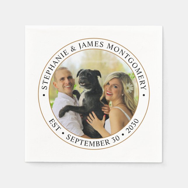 Servilleta De Papel Foto de Boda Personalizada (Anverso)